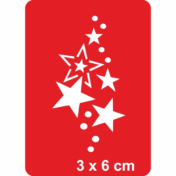 Yıldızlar Işıl Işıl! Tattoo Geçici Dövme Şablonları Kına Kalıpları ürün görseli 1