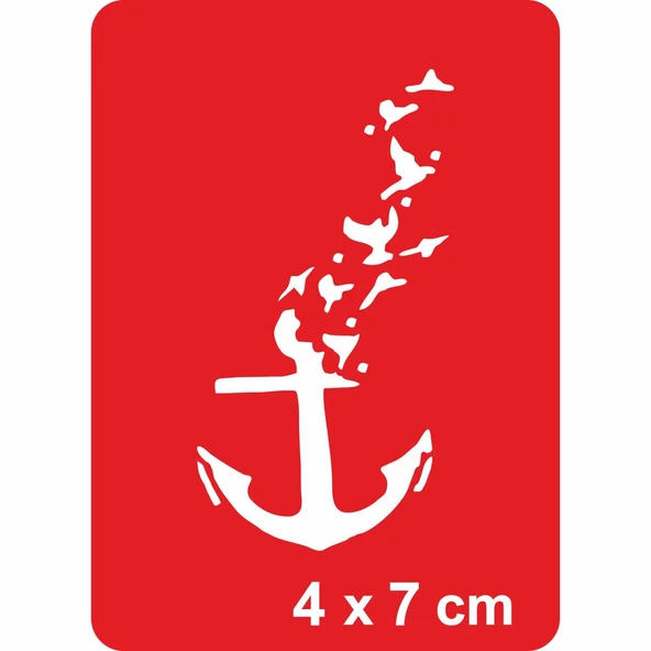 Martılar ve Deniz Çapa  Tattoo Geçici Dövme Şablonları Kına Kalıpları ürün görseli 1