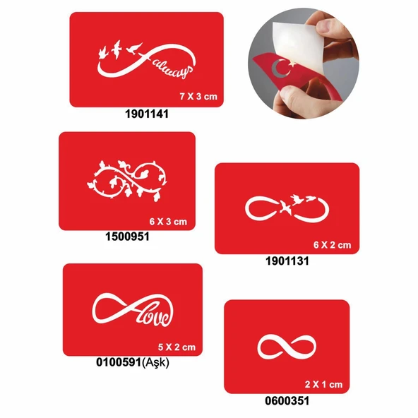 Sonsuzluklar 5'li Set Geçici Dövme Kına Şablonu ürün görseli 1