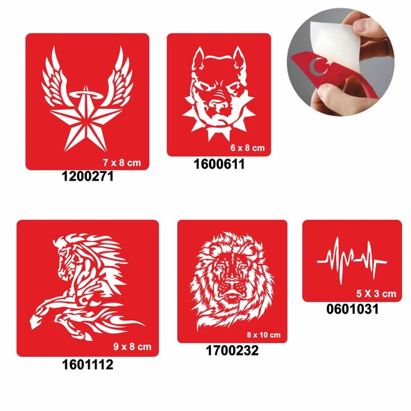 Şahlanan At 5'li Set Geçici Dövme Kına Şablonu ürün görseli 1