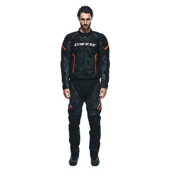 Dainese Air Frame 3 Black Red Fluo Tekstil Mont - Resim 8