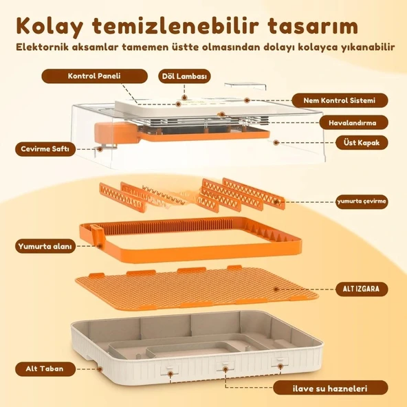 Evonest 56 Yumurtalık Kuluçka Makinesi | Turuncu Model - 10