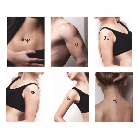 BurçlarSupertrend1 5'li Set Geçici Dövme Kına Şablonu - Resim 2