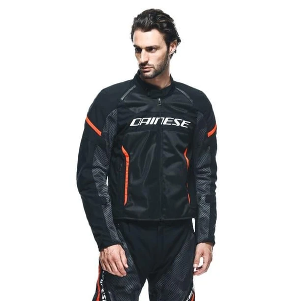 Dainese Air Frame 3 Black Red Fluo Tekstil Mont - Resim 2