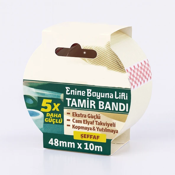 Enine Boyuna Lifli Tamir Bandı 48mm x 10mt Şeffaf Ultra Güçlü Yapışkan Onarım ve İzolasyon Bandı - Resim 4