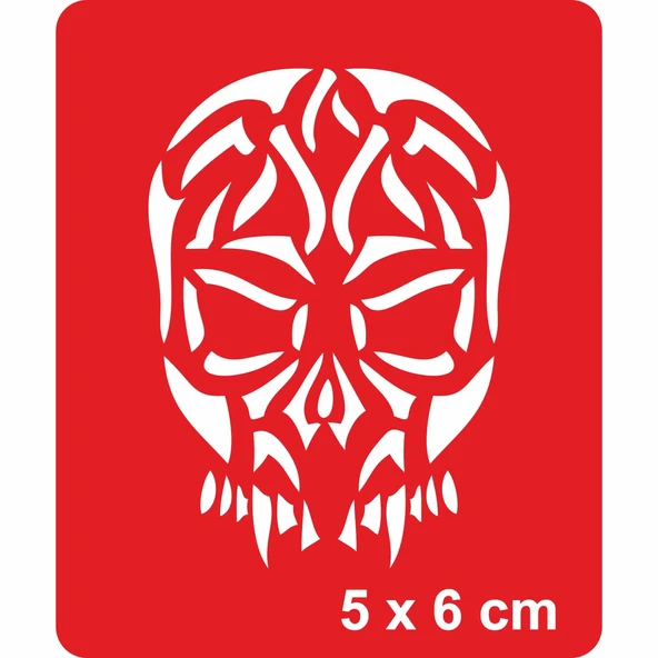 Biyonik Kuru Kafa Tattoo Geçici Dövme Şablonları Kına Kalıpları ürün görseli 1