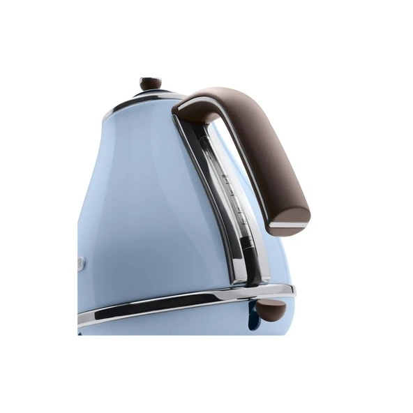 Delonghi KBOV 2001.AZ Icona Vintage Mavi 2000 W 1.7 lt Çelik Kettle - Resim 3