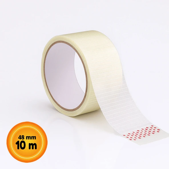Enine Boyuna Lifli Tamir Bandı 48mm x 10mt Şeffaf Ultra Güçlü Yapışkan Onarım ve İzolasyon Bandı - Resim 2