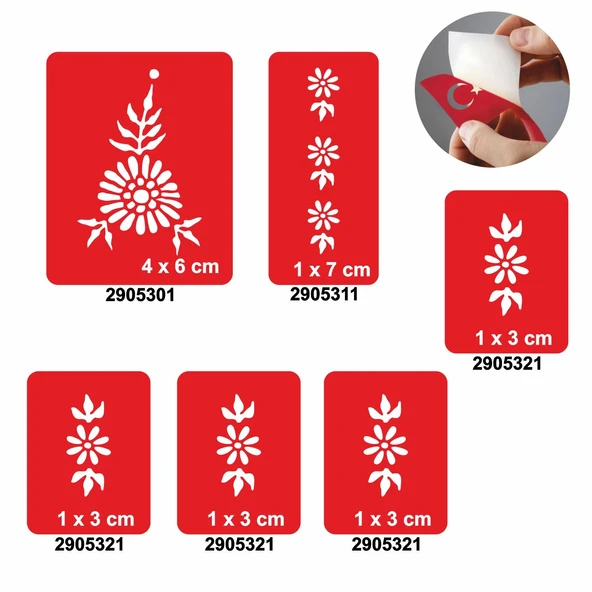 Papatya Bahçesi 5'li Set Geçici Dövme Kına Şablonu ürün görseli 1