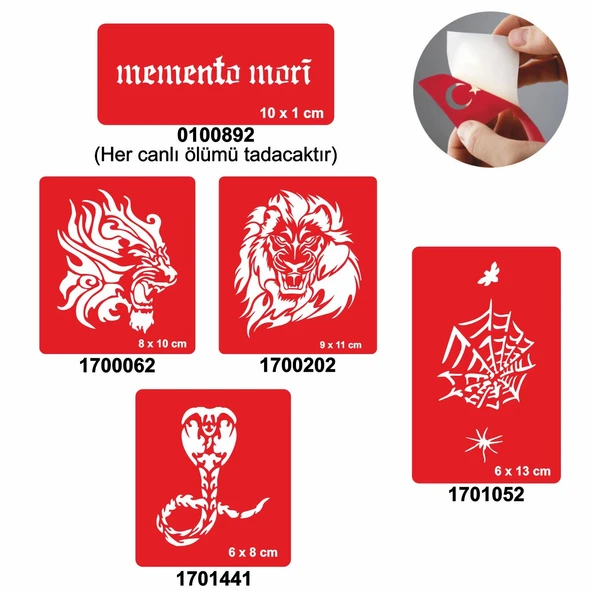 Örümcek Ağı 5'li Set Geçici Dövme Kına Şablonu ürün görseli 1