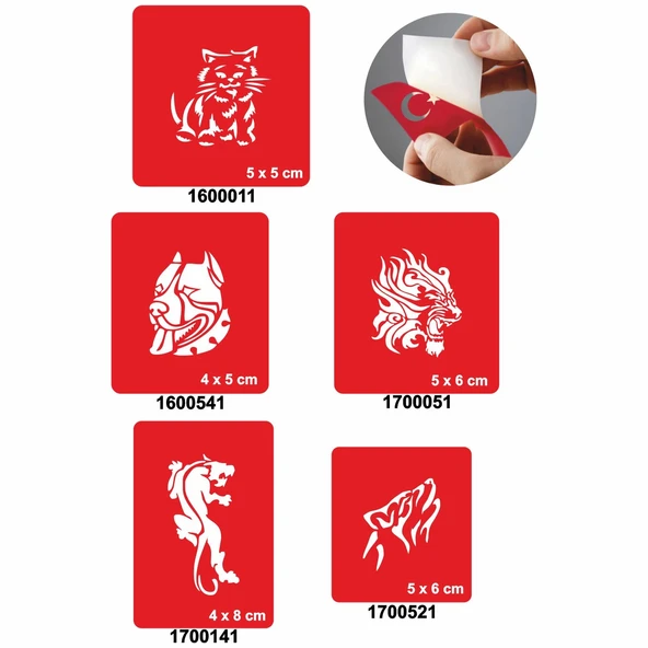 Kedigiller 5'li Set Geçici Dövme Kına Şablonu ürün görseli 1