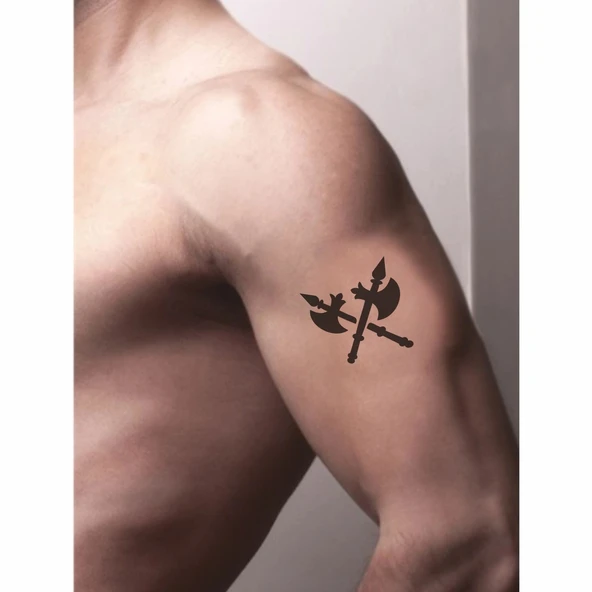 Labris Balta Silah  Tattoo Geçici Dövme Şablonları Kına Kalıpları - Resim 2