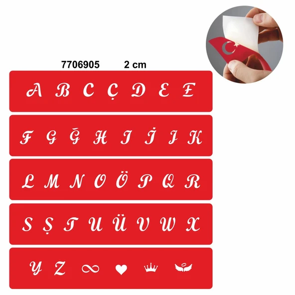 Büyük Boy El Yazısı Harf Bantı Yazı Şablonu