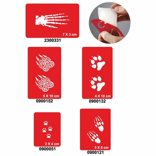 Pençeler 5'li Set Geçici Dövme Kına Şablonu ürün görseli 1