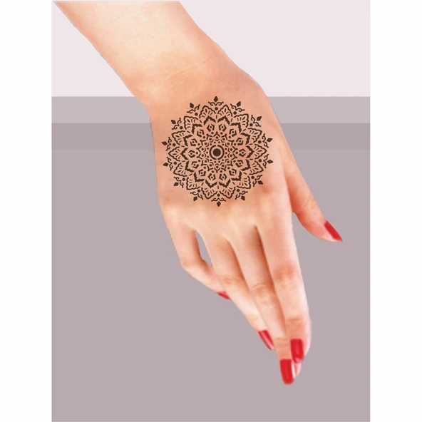 Mandala 355 Tattoo Geçici Dövme Şablonları Kına Kalıpları - 2