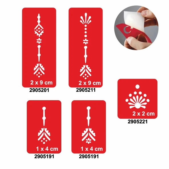 Zarif Parmaklar 5'li Set Geçici Dövme Kına Şablonu ürün görseli 1