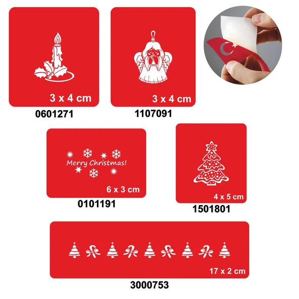 Süslü Çam Ağacı 5'li Set Geçici Dövme Kına Şablonu ürün görseli 1