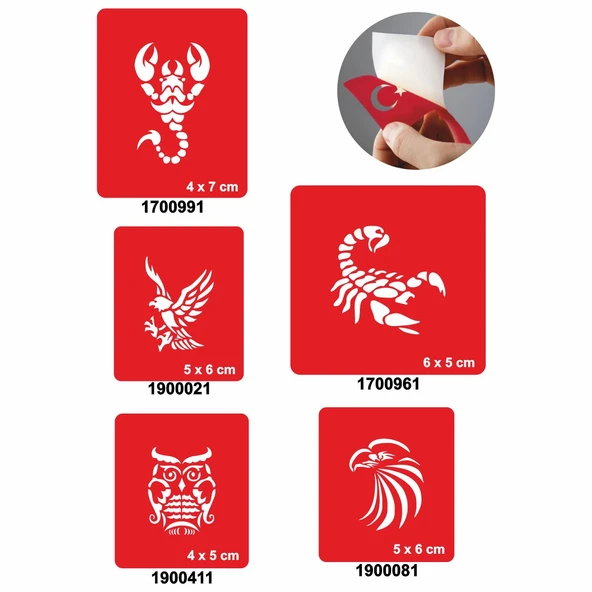 Akrepler 5'li Set Geçici Dövme Kına Şablonu ürün görseli 1