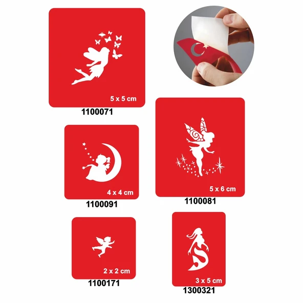 Melek Dünyası 5'li Set Geçici Dövme Kına Şablonu ürün görseli 1