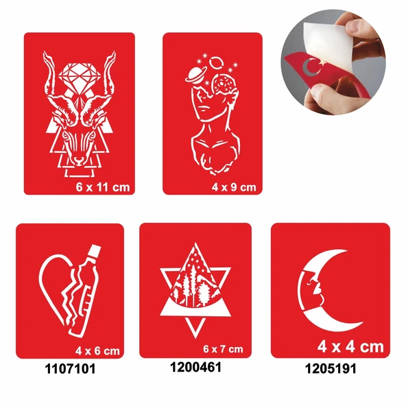 Düşüncenin Gücü 5'li Set Geçici Dövme Kına Şablonu ürün görseli 1