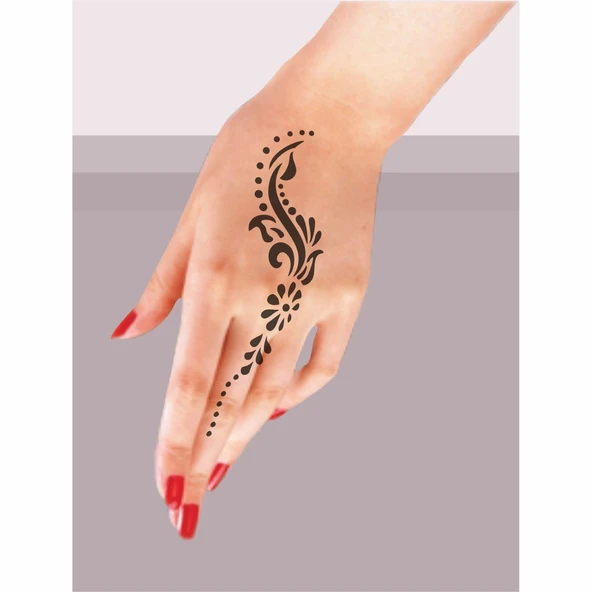 Kına Motifi 55 Tattoo Geçici Dövme Şablonları Kına Kalıpları - 2
