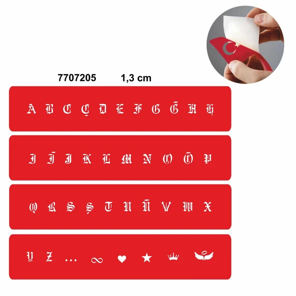 Küçük Boy Gotik Font Harf Şablonu Yazı Şablonu ürün görseli 1