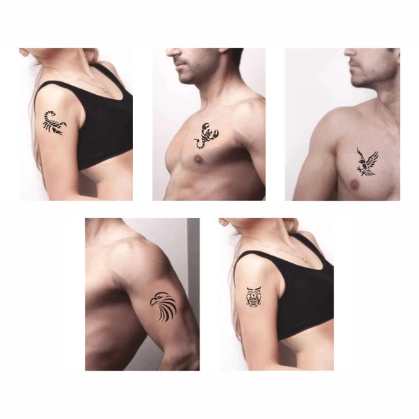 Akrepler 5'li Set Geçici Dövme Kına Şablonu - Resim 2