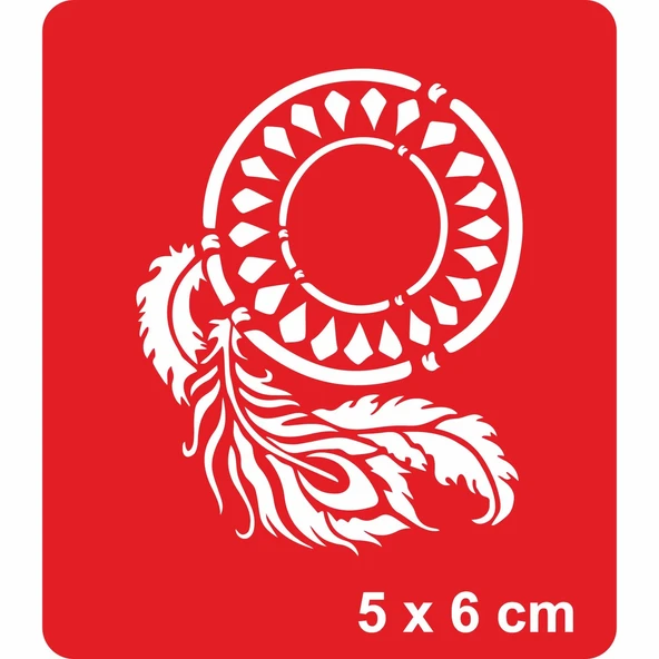 Düş Kapanı(Dream Catcher) Tüy Mandala  Tattoo Geçici Dövme Şablonları Kına Kalıpları ürün görseli 1