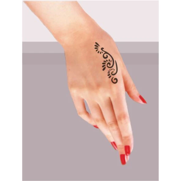 Minik Yapraklı Dallar Tattoo Geçici Dövme Şablonları Kına Kalıpları - Resim 2