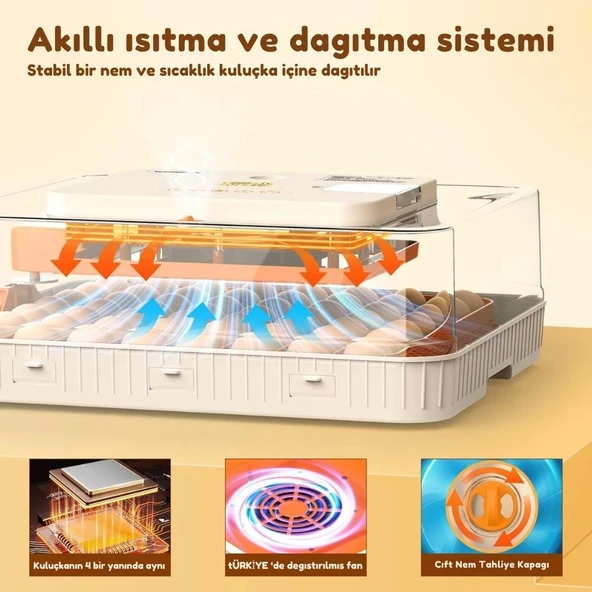 Evonest 56 Yumurtalık Kuluçka Makinesi | Turuncu Model - 11