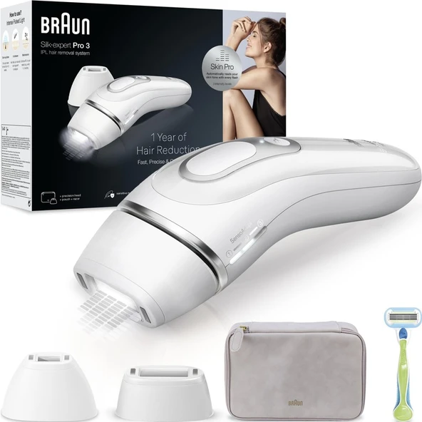 Braun Ipl Silk·expert Pro 3, Evde Tüy Alma, Çanta, Venus Tıraş Makinesi, 2 Başlık Ile, PL3132 ürün görseli 1