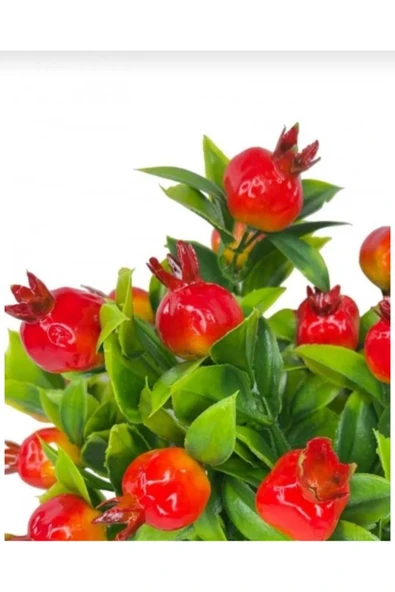 YAPAY KÜÇÜK NAR AĞACI SAKSI VAZO DEKOR MUTFAK BEREKET SÜSÜ - 2