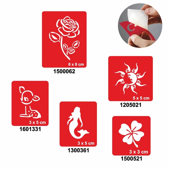 Doğa Modelleri 5'li Set Geçici Dövme Kına Şablonu ürün görseli 1