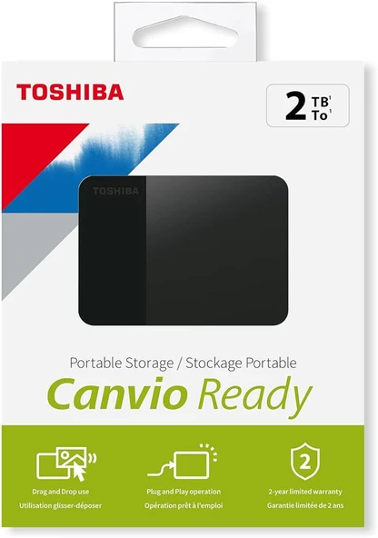 Toshiba 2TB Canvio Ready 2.5" Gen1 USB 3.2 Harici Harddisk (HDTP320EK3AA) - 2