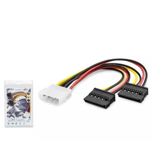 Hadron Hdx5525 Sata Power Kablo Poşetli 2In1 16Cm Siyah