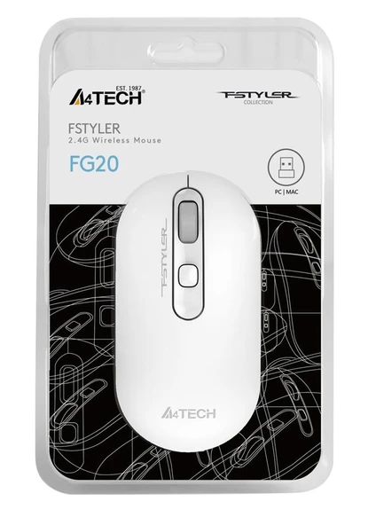 A4 Tech Fg20 Beyaz Nano Kablosuz Optik 2000 Dpi Mouse - 2