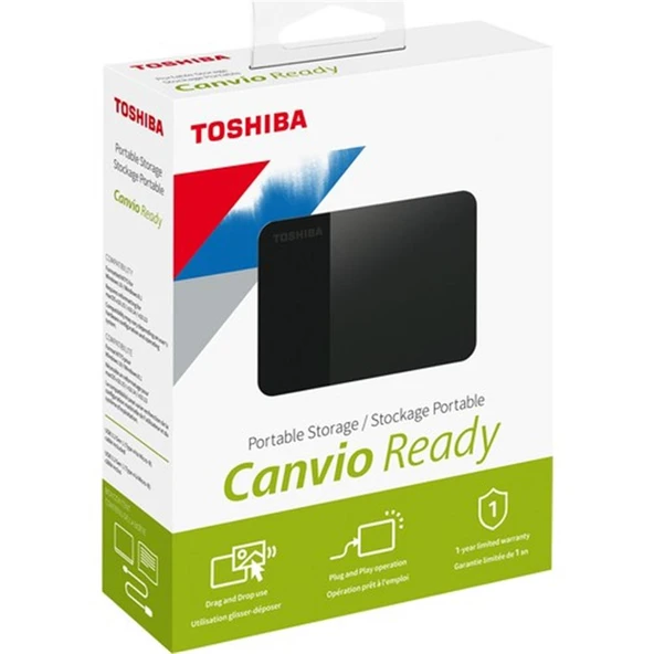 Toshiba 1TB Canvio Ready 2.5" Gen1 USB 3.2 Harici Harddisk (HDTP310EK3AA) - 2