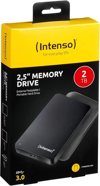 Intenso 2TB 2.5" USB 3.0 Taşınabilir Disk Siyah (6023580) + Deri Taşıma Kılıfı - 2
