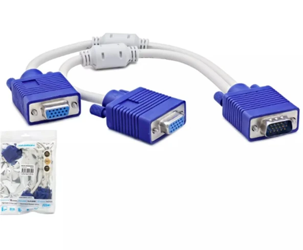 Hadron Hdx7753 Vga To 2-Vga F Y Kablo 30Cm Beyaz