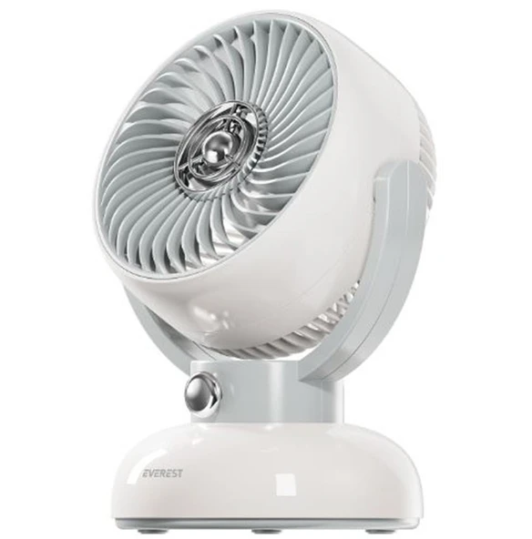 Everest EFN12 Krem 1200mAh 3 Hız Kademe Led Işıklı Retro Masaüstü Usb Fan - 2