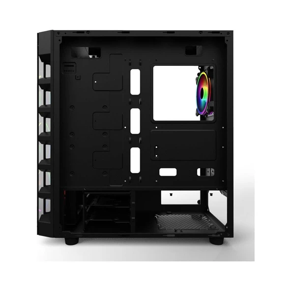 PowerBoost X59RGB-650W 80+ USB 3.0 Tempered Glass 6 x RGB Fanlı Gaming Kasa (JBST-X59RGB-650) - 2