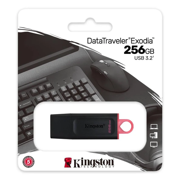 Kingston DTX-256GB 256GB USB3.2 Gen 1 DataTraveler Exodia (Black + Pink)Flash Bellek - 2