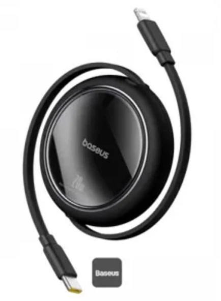 Baseus P10364501111-00 Free2Pull Makaralı Şarj Kablosu USB-C-Lightning 20W 1m