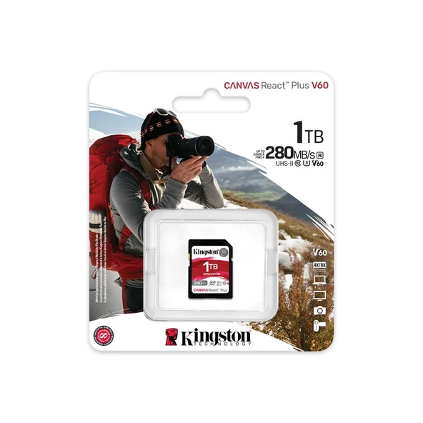 Kingston SDR2V6-1TB Canvas React Plus SDXC UHS-II 280R-150W U3 V60 for Full HD-4K SD Hafıza Kartı - 2