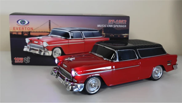 EVERTON RT-1952 Kırmızı Bluetooth Fm-Usb-Tf-Aux Şarjlı Nostaljik Radyo