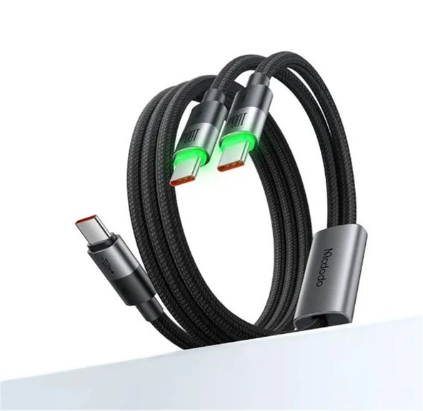 MCDODO CA-6740 2-in-1 KABLO 100 W TYPE-C TYPE-C+TYPE-C 1.5 M SİYAH KABLO