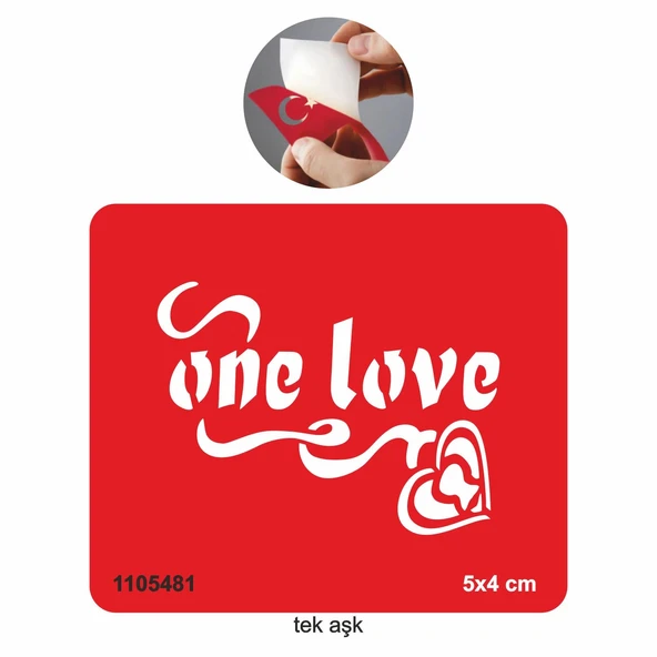 Tek Aşk Tattoo Geçici Dövme Şablonları Kına Kalıpları ürün görseli 1