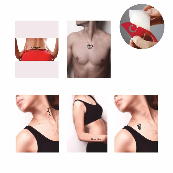 Kralın Kalbi desenleri Hint Kınası ile Geçici Dövme Yapma Seti - Resim 2