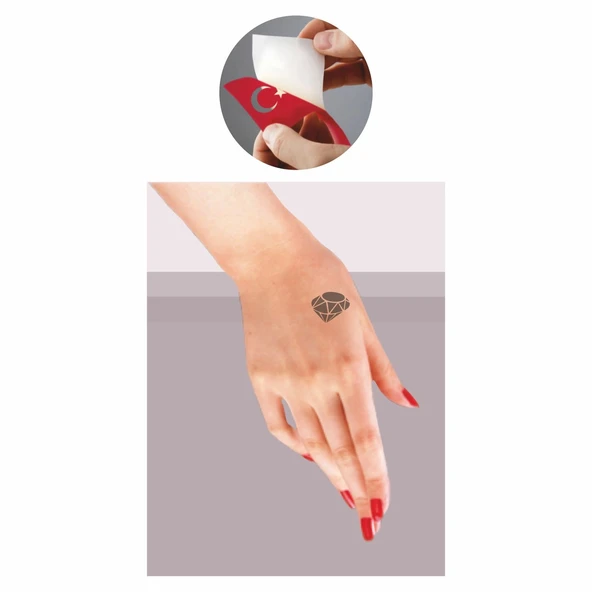 Asaletli Elmas Tattoo Geçici Dövme Şablonları Kına Kalıpları - 2