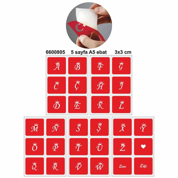 Taçlı Harf Şablon Set Dövme Deseni ürün görseli 1